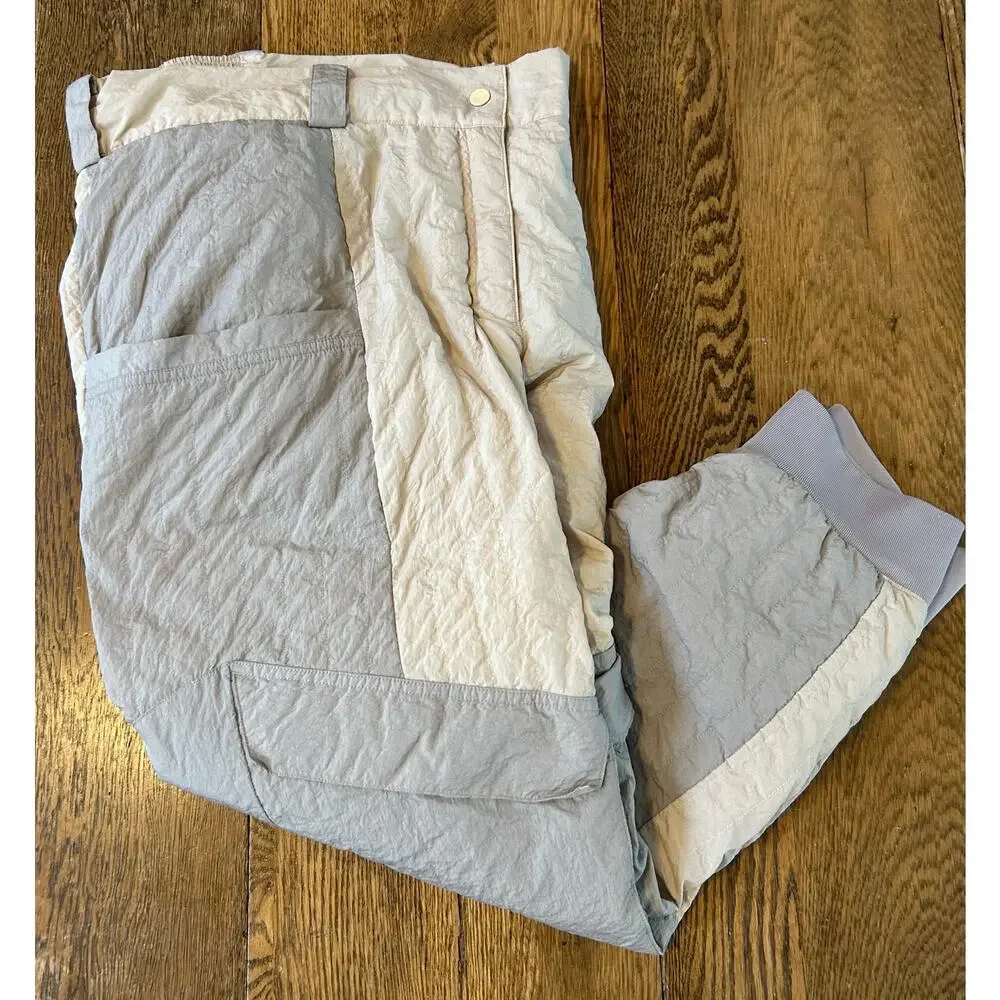 Nike Air Jordan Cozy Girl Puffer Pants Neutral Beige Gray Sz S Insulated Baggy - Picture 3 of 9